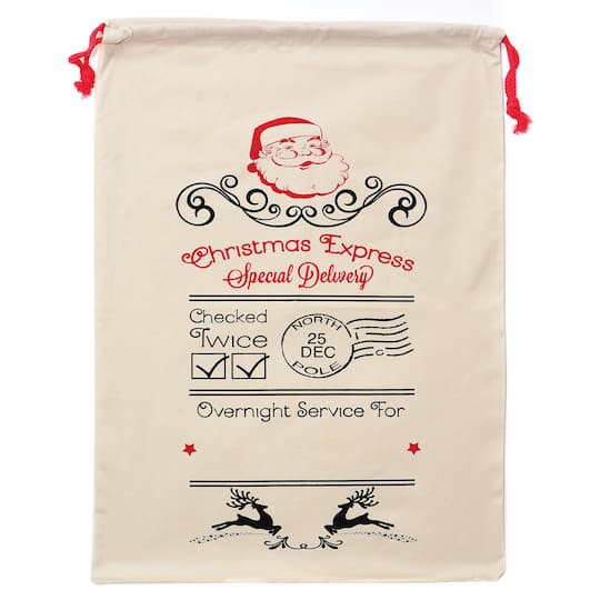 Personality Case™ 19" x 26" Chris Express Cotton Christmas Drawstring Bag